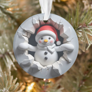 Adorno de muñeco de nieve parte trasera diseño fes