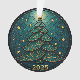 Adorno de Navidad 2025 Vidrio Falso Teñido Ef. 2