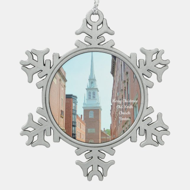 Adorno de Navidad Antigua Iglesia del Norte Boston (Anverso)