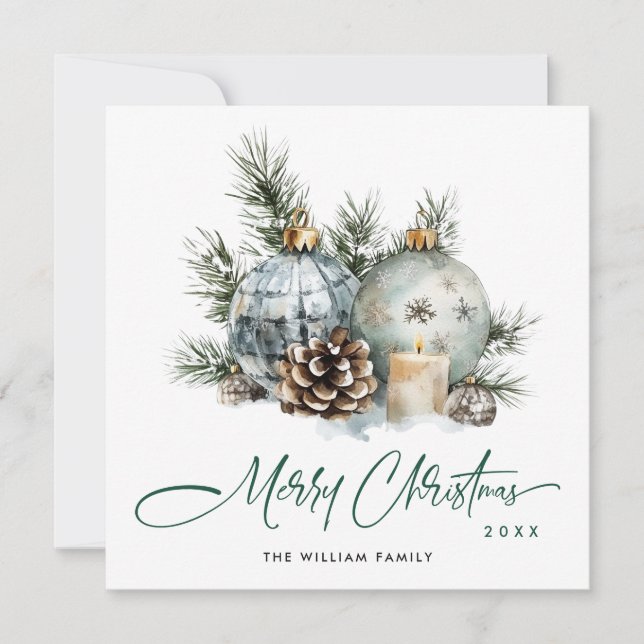 Adorno de Navidad boho de acuarela elegante (Anverso)