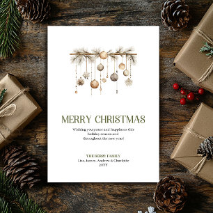 Adorno de Navidad Clásico Elegante Neutro Dorado