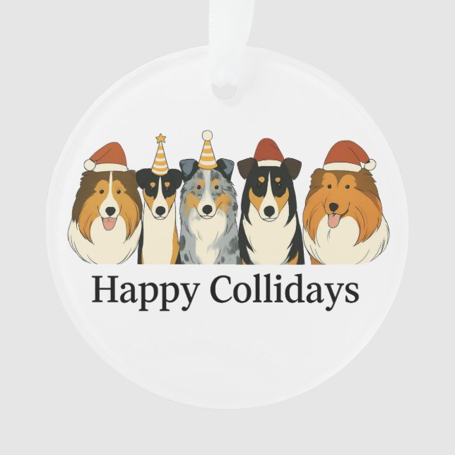 Adorno de Navidad Collie (Anverso)