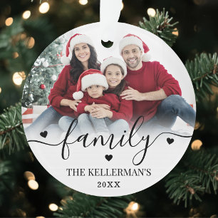 Adorno de Navidad con foto familiar personalizada