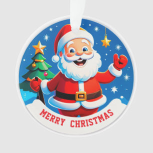 Adorno de Navidad con saludo de 🎅 Santa para árbo