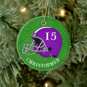 Adorno de Navidad de Cerámica Casco Morado