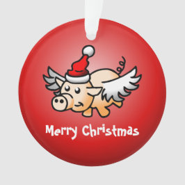 Adorno de Navidad de cerdo volador de acrílico