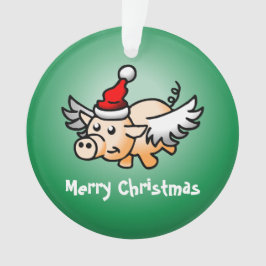 Adorno de Navidad de cerdo volador de acrílico