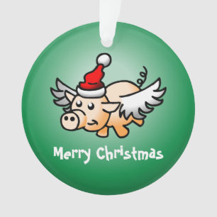 Adorno de Navidad de cerdo volador de acrílico
