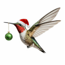 Adorno de Navidad de colibrí y decoración verde