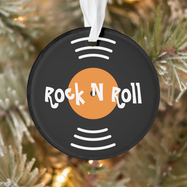 Adorno de Navidad de disco de vinilo retro Rock n  (Árbol)