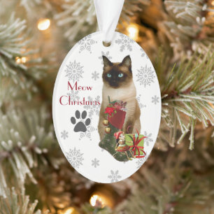 Adorno de Navidad de gato siamés lindo
