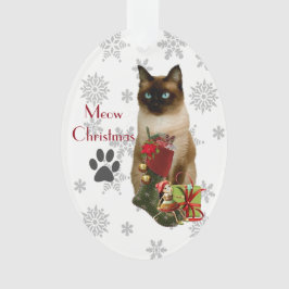Adorno de Navidad de gato siamés lindo