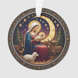 Adorno de Navidad de la Natividad – Doble Cara