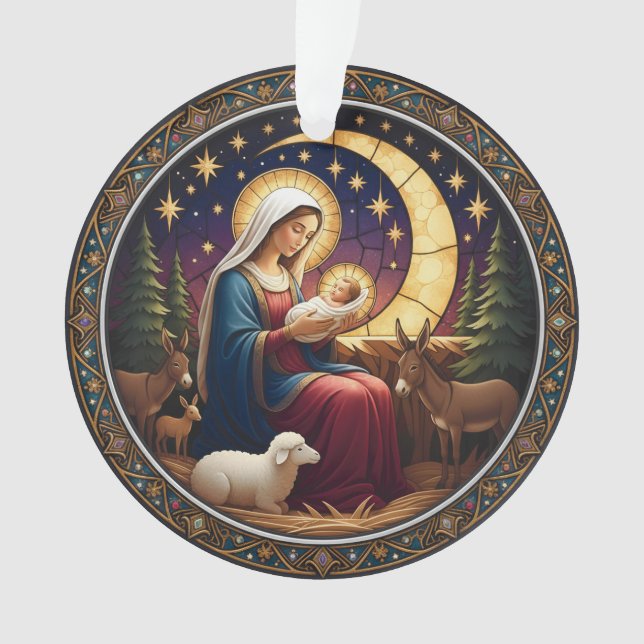 Adorno de Navidad de la Natividad – Doble Cara (Anverso)