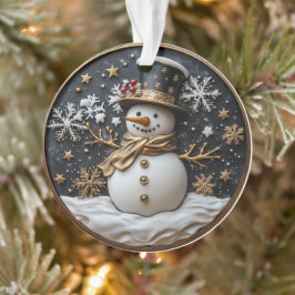 Adorno de Navidad de Muñeco de Nieve Elegante