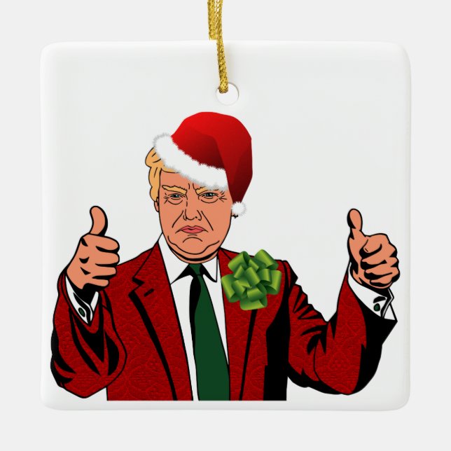 adorno de navidad de santa claus donald trump (Anverso)