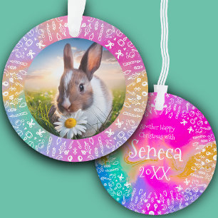 Adorno de Navidad DIY Conejo Arcoíris