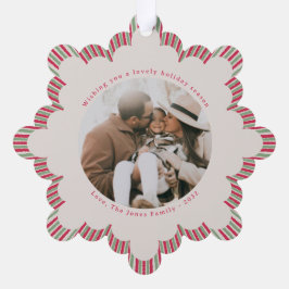 Adorno de Navidad Elegante con Foto y Monograma