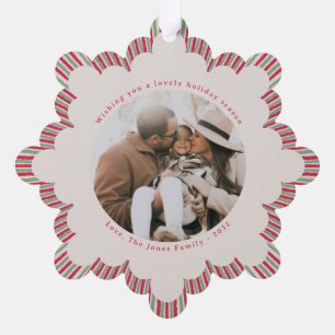 Adorno de Navidad Elegante con Foto y Monograma