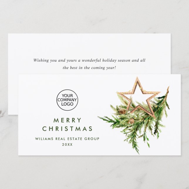 Adorno de Navidad elegante saludo corporativo (Anverso / Reverso)