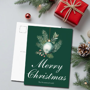 Adorno de Navidad Elegante Verde No Foto