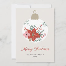 Adorno de Navidad floral elegante moderno simple