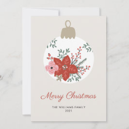 Adorno de Navidad floral elegante moderno simple