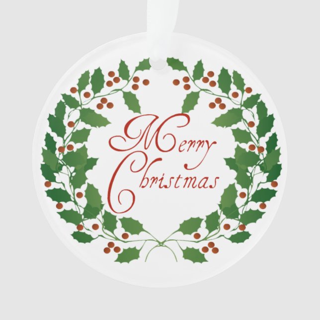 Adorno de Navidad Laurel Feliz Navidad (Anverso)