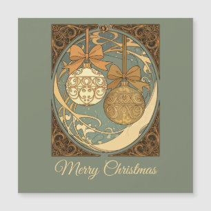 Adorno de Navidad marrón y beige Art Nouveau