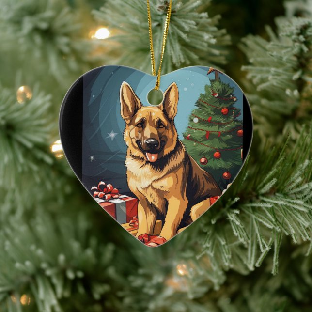 Adorno de Navidad para mascota Pastor Alemán, Aman (Árbol)
