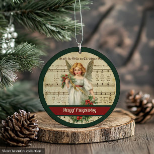 Adorno de Navidad personalizado Ángel Retro Celebr