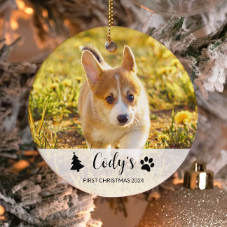 Adorno de Navidad personalizado con foto de perro 