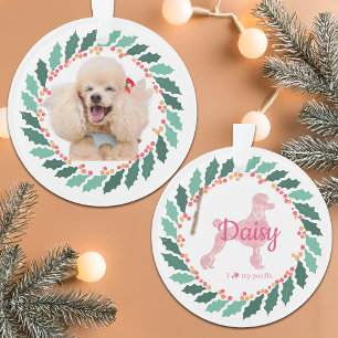 Adorno de Navidad personalizado con foto de perro 