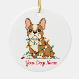 Adorno de Navidad personalizado de Bulldog Francés