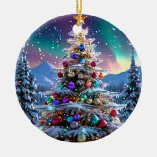 Adorno de Navidad Personalizado de Cerámica Circul