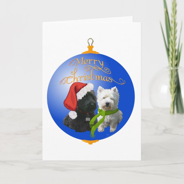 Adorno de Navidad Westie Scottie (Anverso)