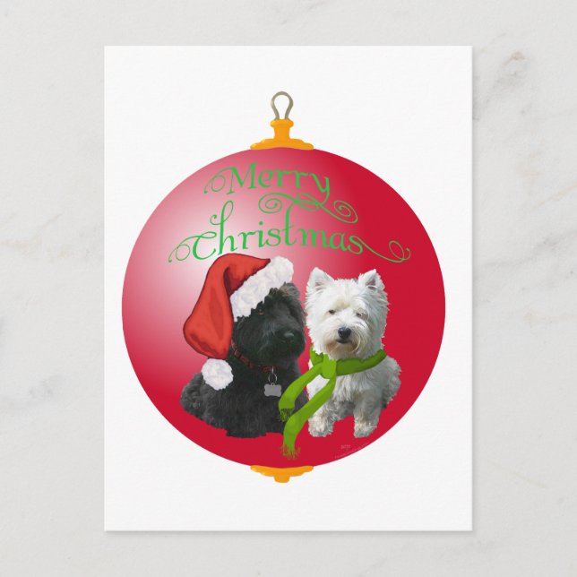 Adorno de Navidad Westie Scottie (Anverso)
