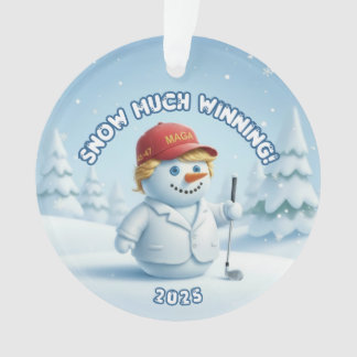 Adorno de nieve MAGA Trump - Adorno patriótico