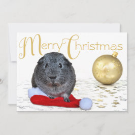 Adorno de oro de cerdo de Guinea de Feliz Navidad