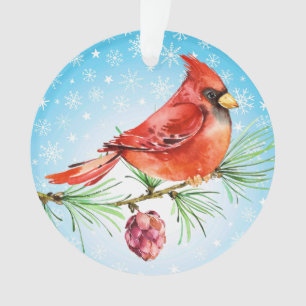 Adorno de pájaro rojo - Cardenal