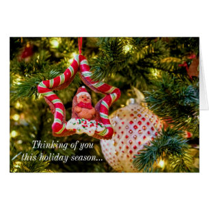 Adorno de pan de jengibre de Navidad tarjeta pensa