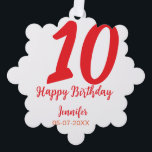 Adorno De Papel 10.ª fecha de adición de cumpleaños año plantilla<br><div class="desc">diseño editable</div>