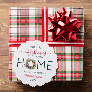 Adorno De Papel 1er Navidad en nuestro nuevo hogar Corona de Verdo