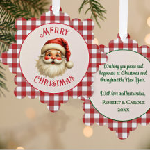 5-en Cuadros Rojos Feliz Navidad Santa Personaliza