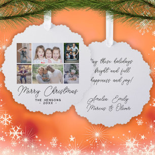 Adorno De Papel 6 Foto Collage Feliz Navidad Familia