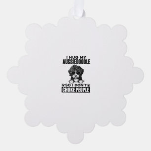 Adorno De Papel Abrazo a mi Aussiedoodle para no estrangular a la