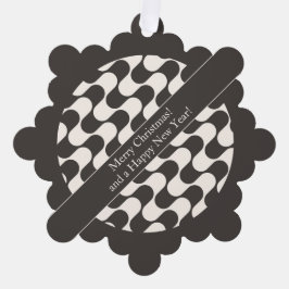 Adorno De Papel Abstract Waves Black and White with Text