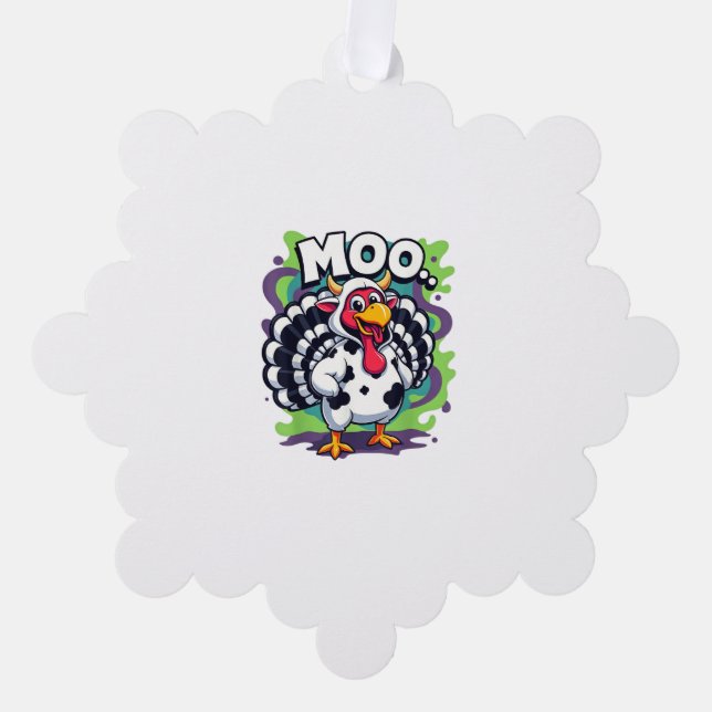 Adorno De Papel Acción de Gracias divertida para las vacas moo tur (Anverso)