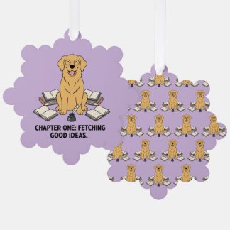 Adorno De Papel Acento de cachorro Golden Retriever literario en N