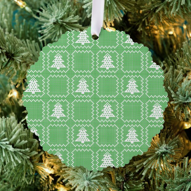 Adorno De Papel Acogedor patrón de suéter feo de árbol de Navidad  (Insitu (árbol))